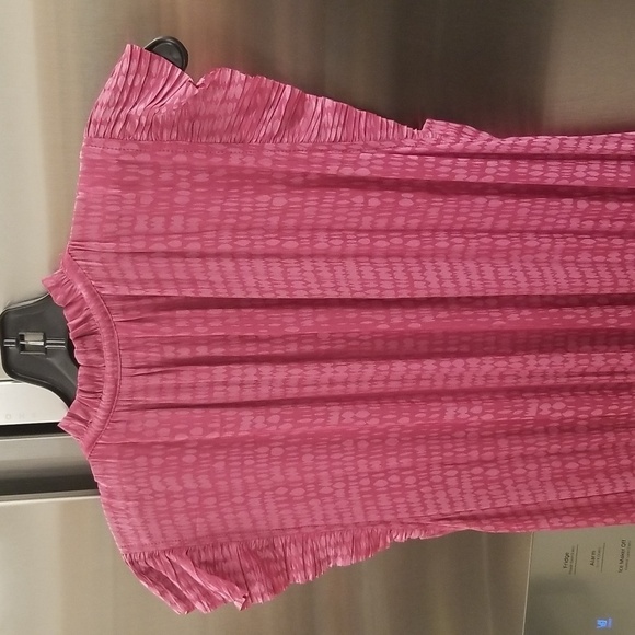 💕CURRENT AIR💕 Maude Pleated Skirt Mini Dress  ~ Raspberry Pink Medium M NWT - Picture 4 of 14